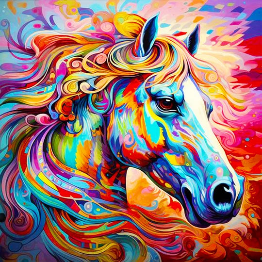 Horse Abstract, Diamond Painting