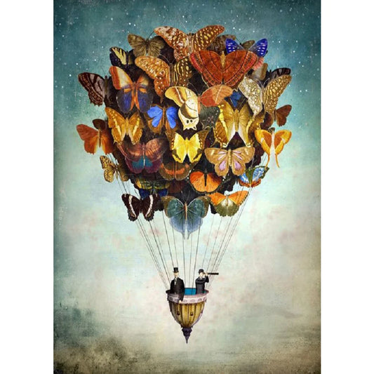 Butterfly Hot Air Balloon 30*40cm full square drill diamond painting