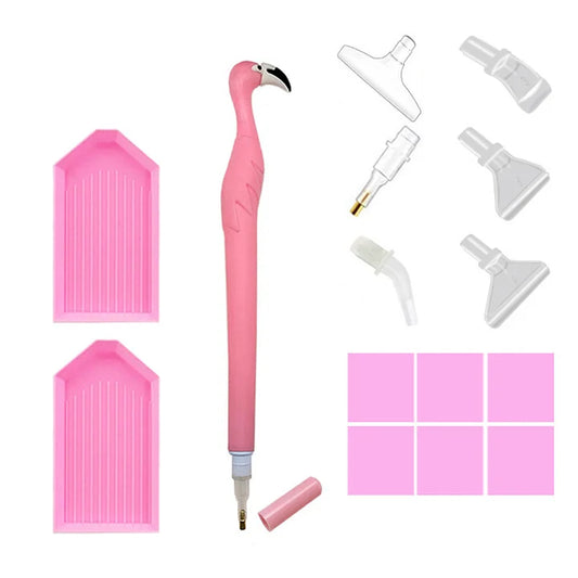 Flamingo Diamond Painting Pen Kit with Clay, Tips and Tray