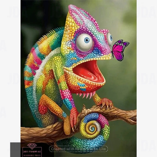 Colourful Lizard 45*60cm full square drill diamond painting with AB drills
