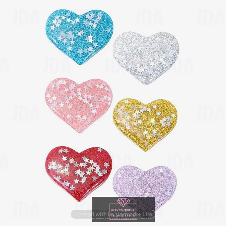 6 pcs Acrylic Heart Shaped Magnetic Diamond Painting Cover