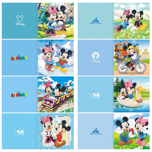 8pcs Mickey Mouse Diamond Painting Greeting Card