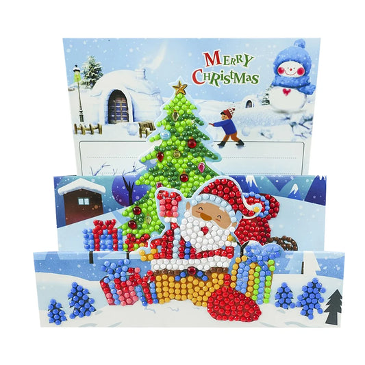 Santa Claus 5D Special Shape Part Drill Diamond Greeting Card
