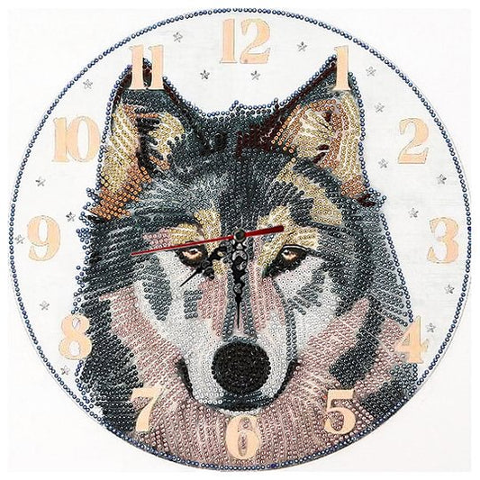 Diamond Painting Wolf Clock Special Shaped Drill