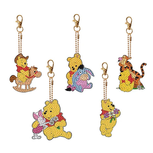 Diamond Painting Keychains Winnie The Pooh 5pcs