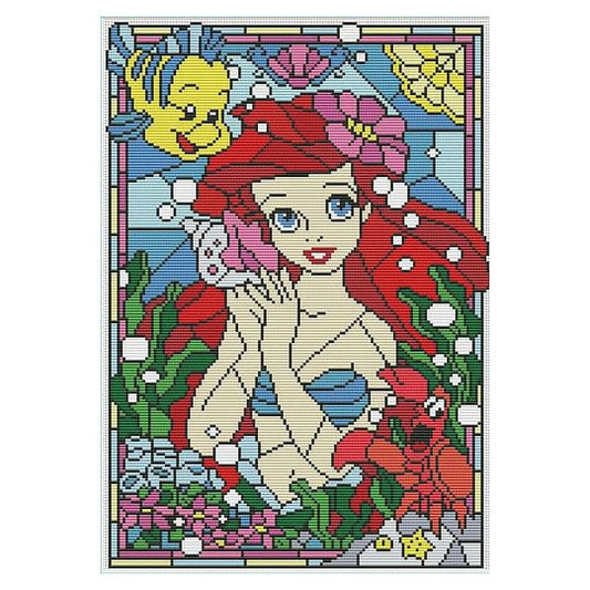 11CT Stamped Cross Stitch 30*40cm Little Mermaid