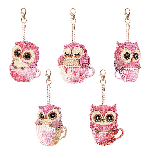 Diamond Painting Keychains Double Sided Owl