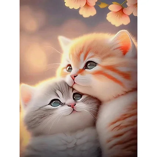 Cats Hugging 30*40cm full round drill diamond painting