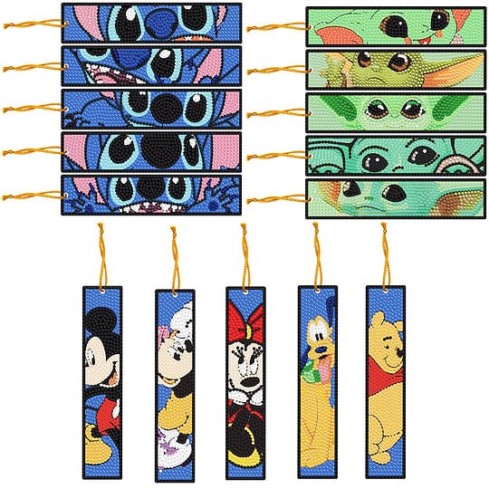 15 pcs Diamond Painting Bookmarks Disneyland