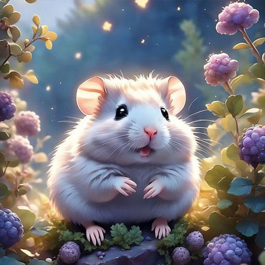Little Hamster in the Forest 40*30cm full round drill diamond painting