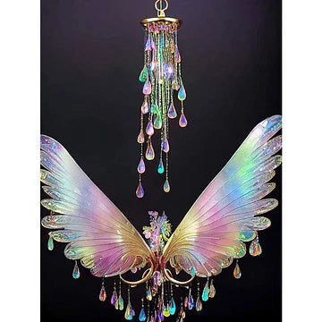 Glass Lamp Wings 30*40cm full square drill diamond painting