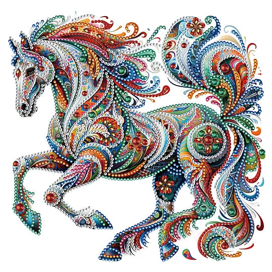 Gorgeous horse 30*30cm special shaped drill diamond painting