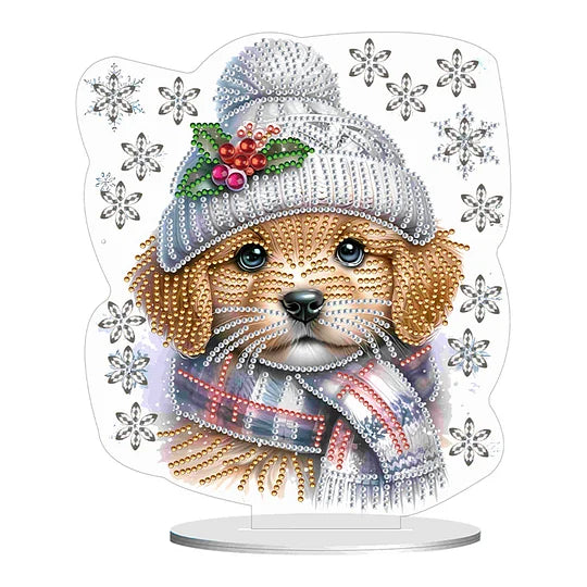 Winter Dog Diamond Painting Ornament
