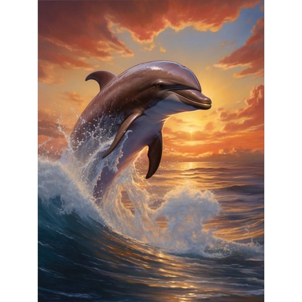 Dolphins 30*40cm full round drill diamond painting