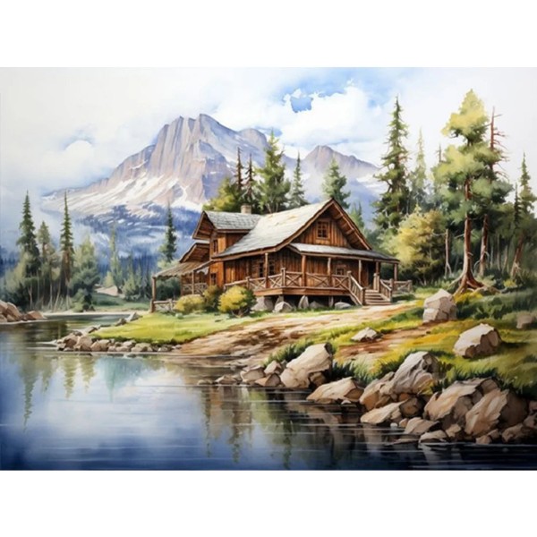 Country House 40*30cm full square drill diamond painting