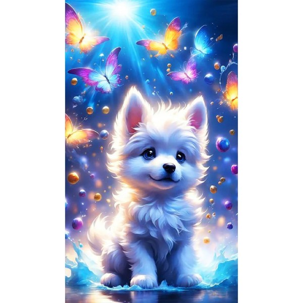 Fantasy butterfly and Dog 40*70cm full round drill diamond painting