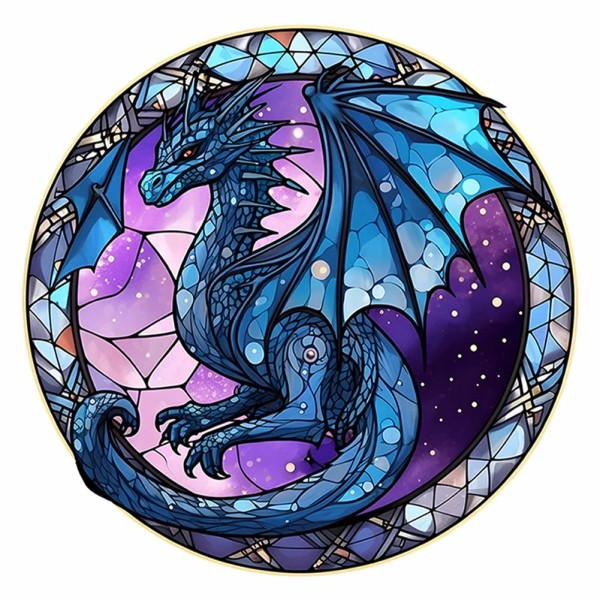 Stained Glass Dragon Full 18CT Counted Cross Stitch 20*20cm