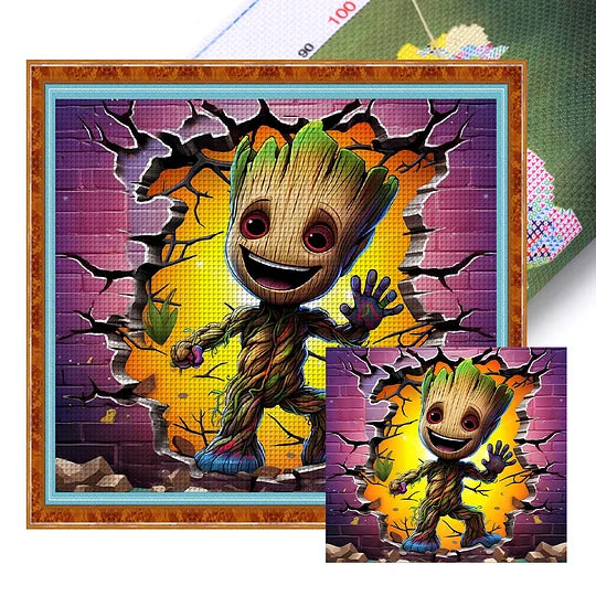 Marvel Baby Groot Full 11CT Pre-stamped 50*45cm Cross Stitch