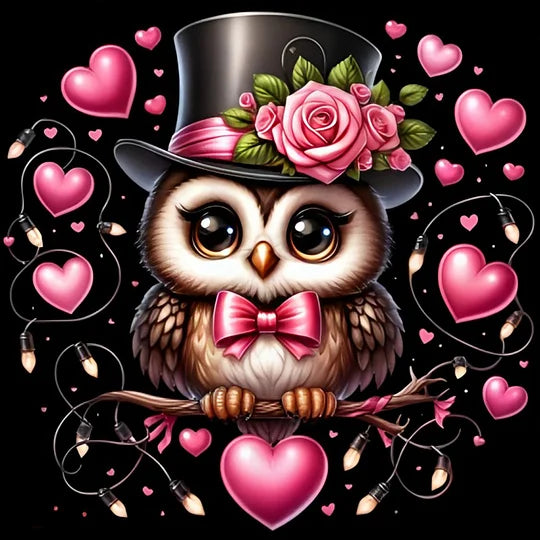 Valentine Love Owl 30*30cm full round drill diamond painting