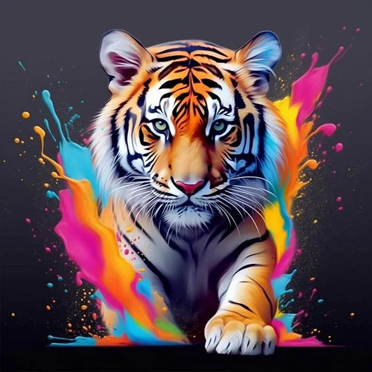 Tiger and Paint 30*30cm full round drill diamond painting