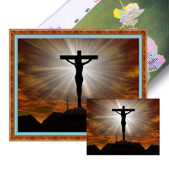 Jesus on the Cross Full 11CT Pre-stamped canvas 50*40cm cross stitch