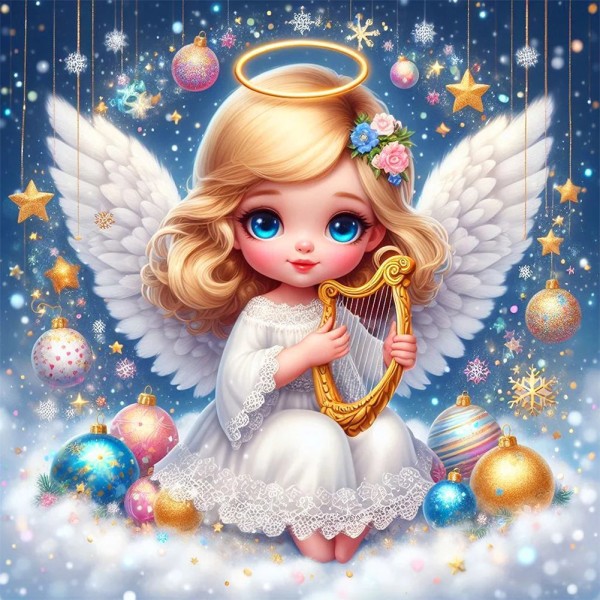 Wings Girl 30*30cm full round drill diamond painting with AB drills