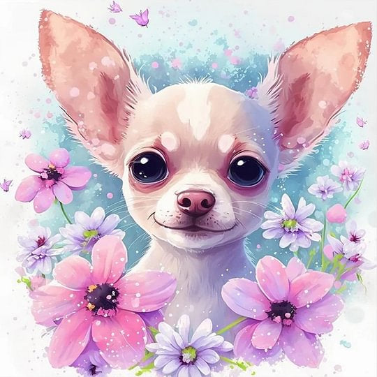 Chihuahua 30*30cm full round drill diamond painting