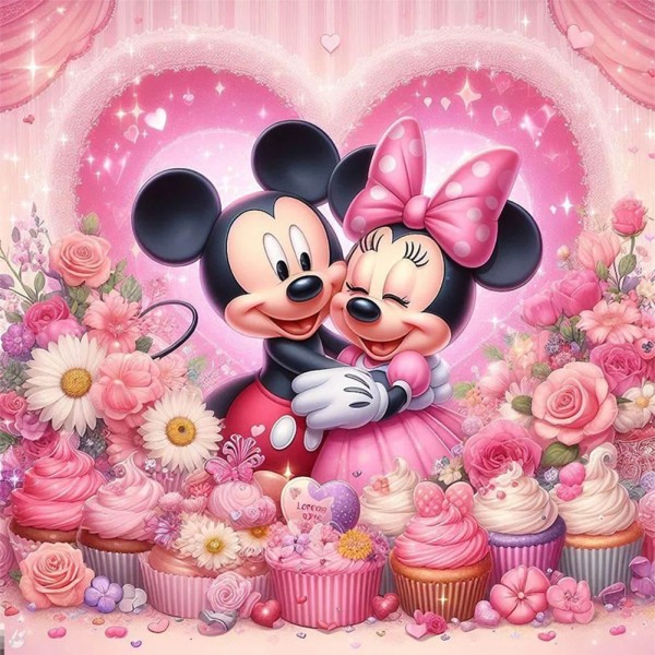 Mickey and Minnie Full 11CT Pre-stamped 40*40cm cross stitch