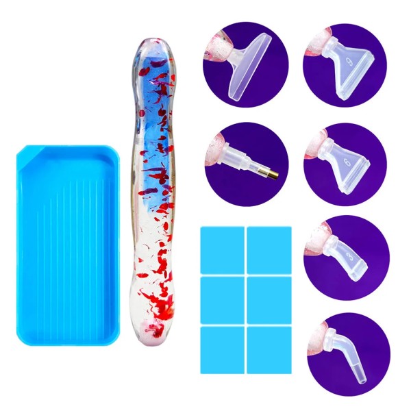14 pcs Resin Diamond Painting Pen with trays and wax