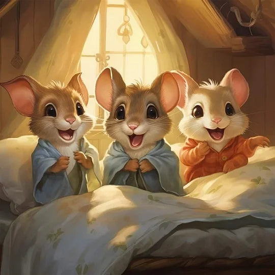 Three mice 30*30cm full round drill diamond painting