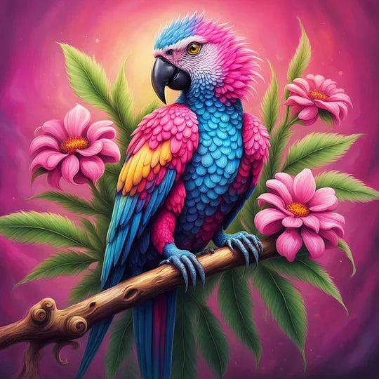 Macaw 30*30cm full round drill diamond painting