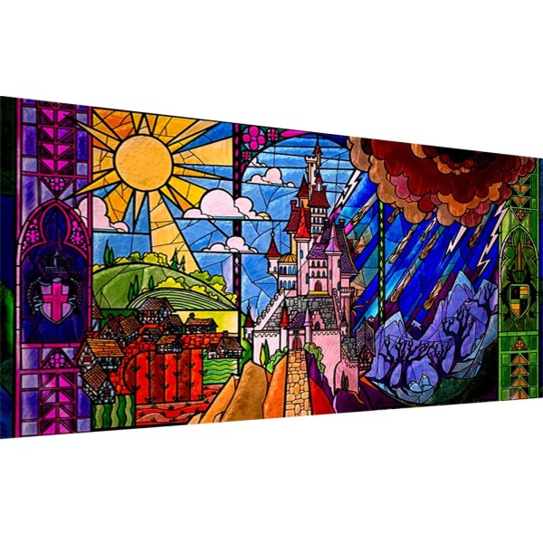 Glass painting Hogwarts Full 11CT Pre-stamped 100*50cm cross stitch