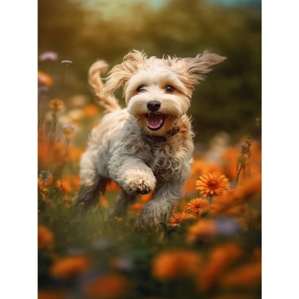 Running Puppy 30*40cm full square drill diamond painting