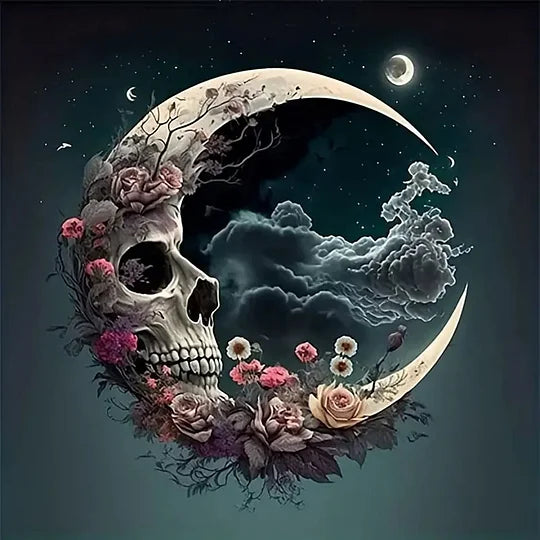 Moon Skeleton 30*30cm full round drill diamond painting