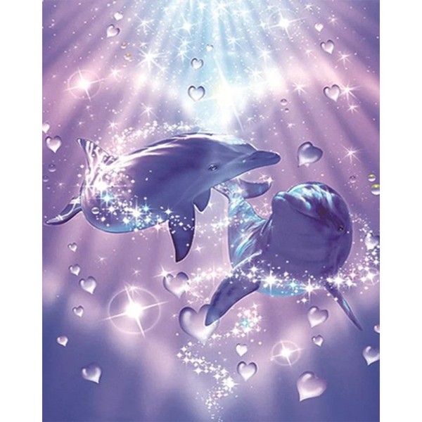 Dream Love Dolphin 40*50cm full square drill diamond painting
