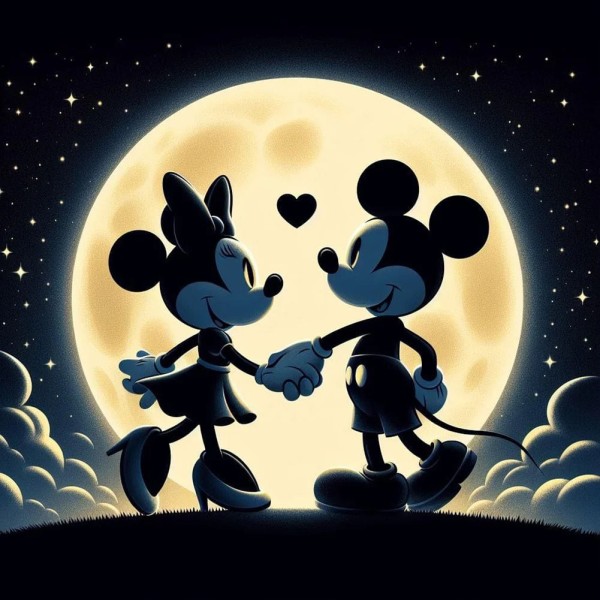 Mickey Mouse Silhouette 30*30cm full round drill diamond painting