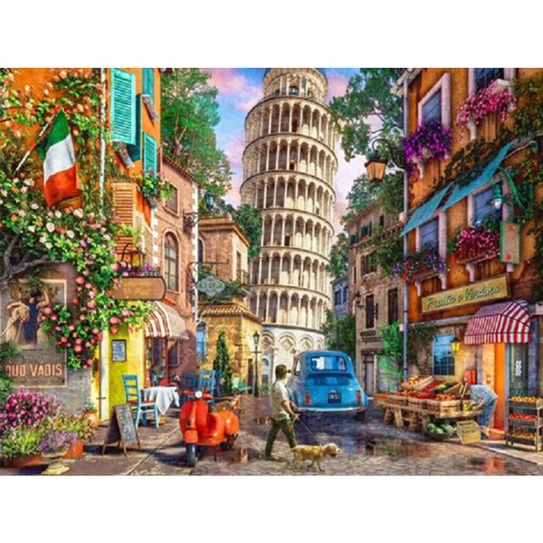 Leaning Tower of Pisa Street 40*30cm full square drill diamond painting