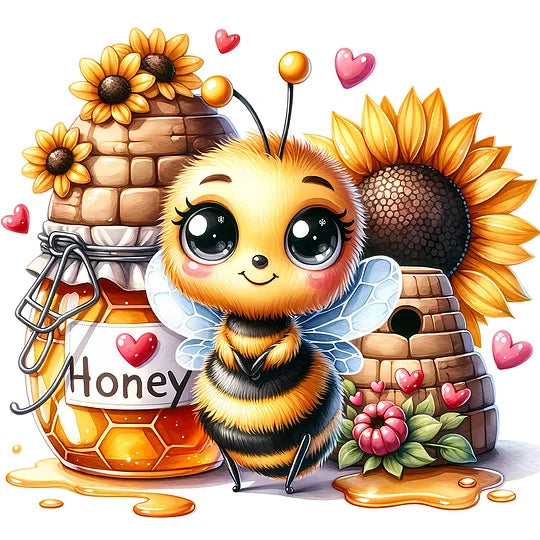 Cute Bee 30*30cm full round drill diamond painting