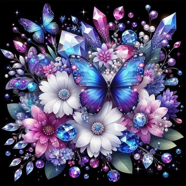 Crystal Butterfly 30*30cm full round drill diamond painting