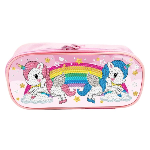 Unicorn Round Diamond Painting Pencil Case