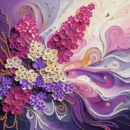Blooming Flowers 30*30cm special shaped drill diamond painting