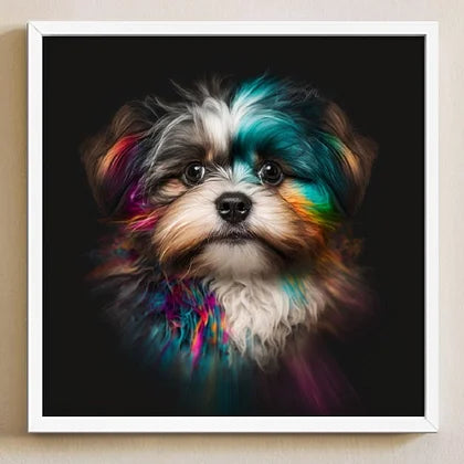 Colourful Puppy 30*30cm full round drill diamond painting