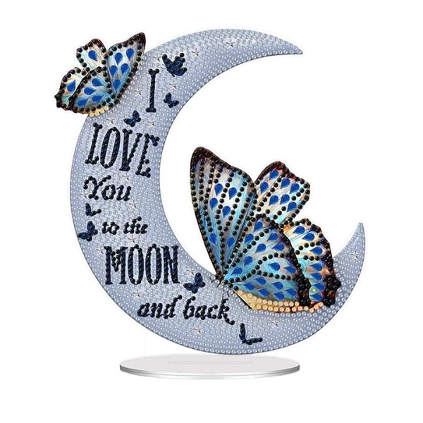 Single sided acrylic butterfly moon desktop diamond painting