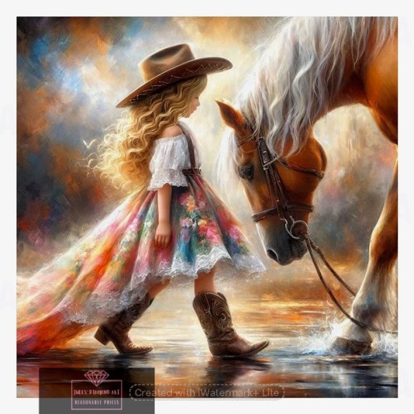 Cowgirl 40*40cm full round drill diamond painting