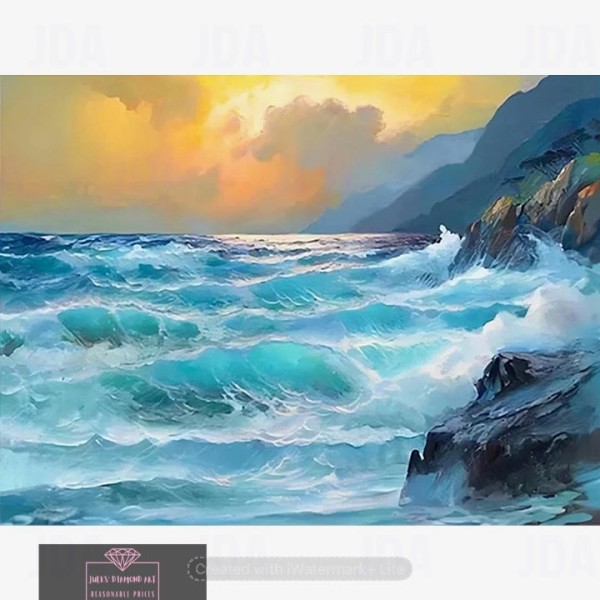 Waves 40*30cm full round drill diamond painting