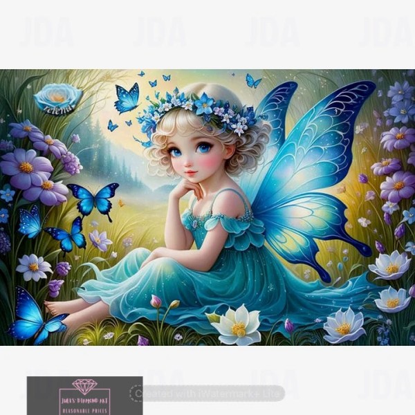 Butterfly Girl 45*30cm full round drill diamond painting