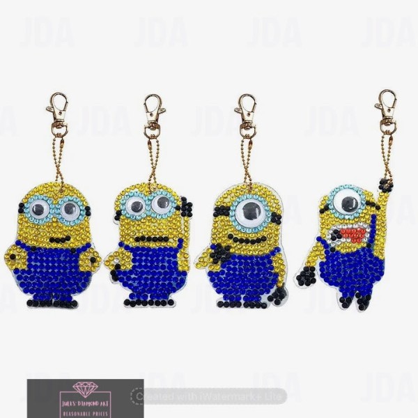 4 pcs Diamond Painting Keychains Minions