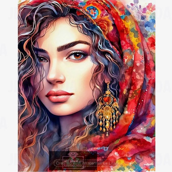 Watercolour Woman 40*50cm  full round drill diamond painting