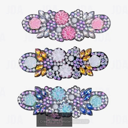 3 pcs flower diamond painting hair clips