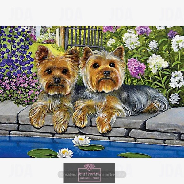 Flower Dogs 30*40cm full round drill diamond painting